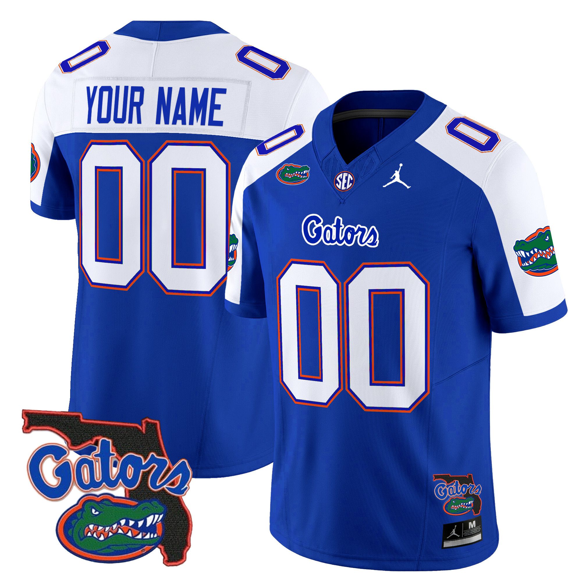 Men Florida Gators Blue 2024 Florida Patch Vapor Limited Custom NCAA Jersey